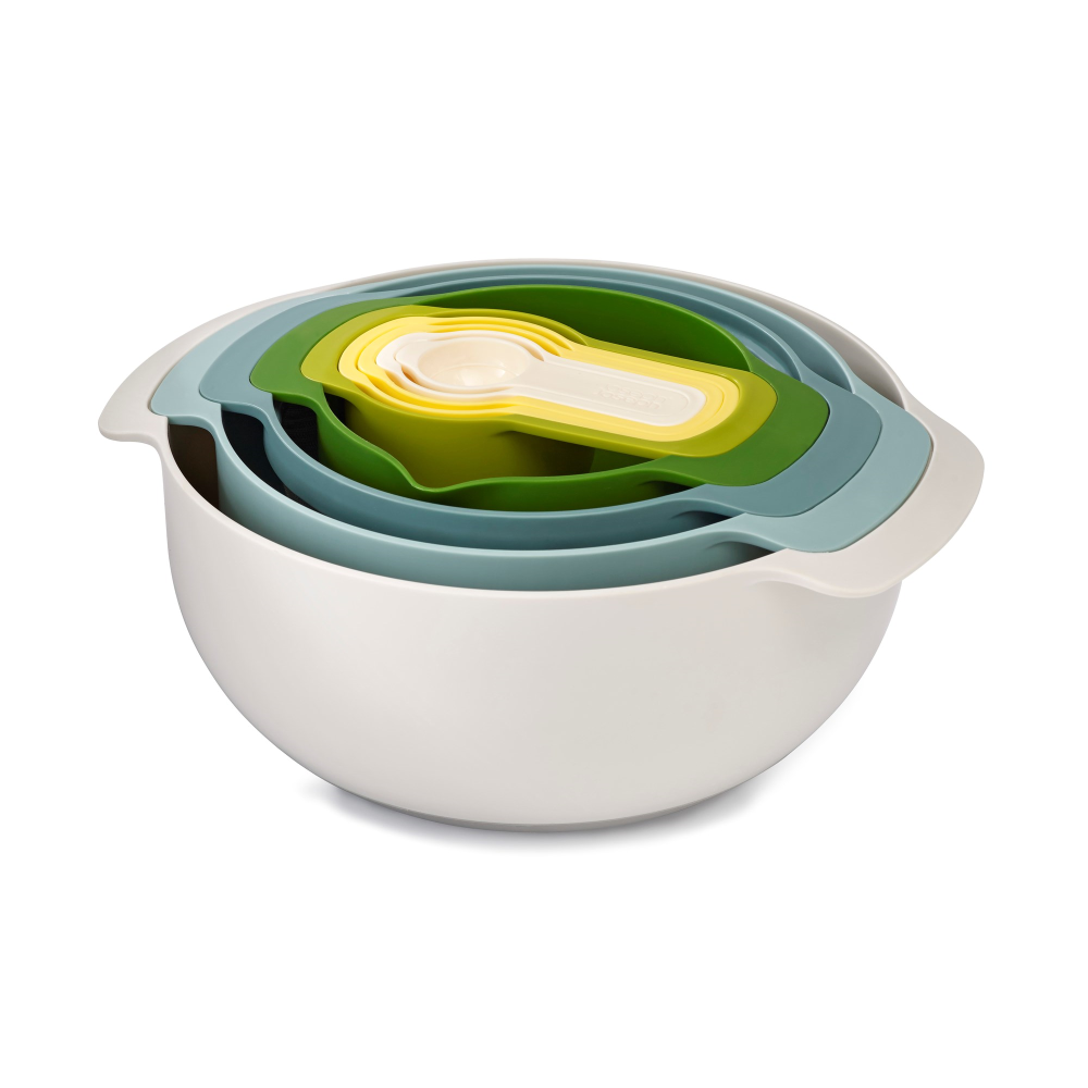 Nest Plus 9 piece stacking bowl and measuring set, Opal-0