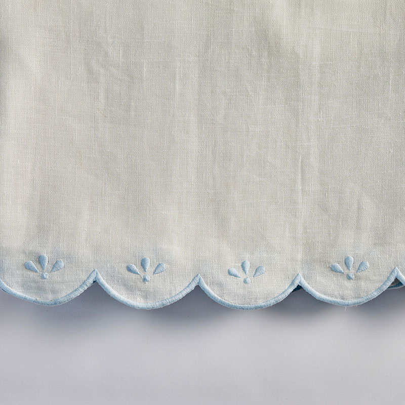 Bridget Tablecloth, 150cm 300cm, Light Blue & White-3