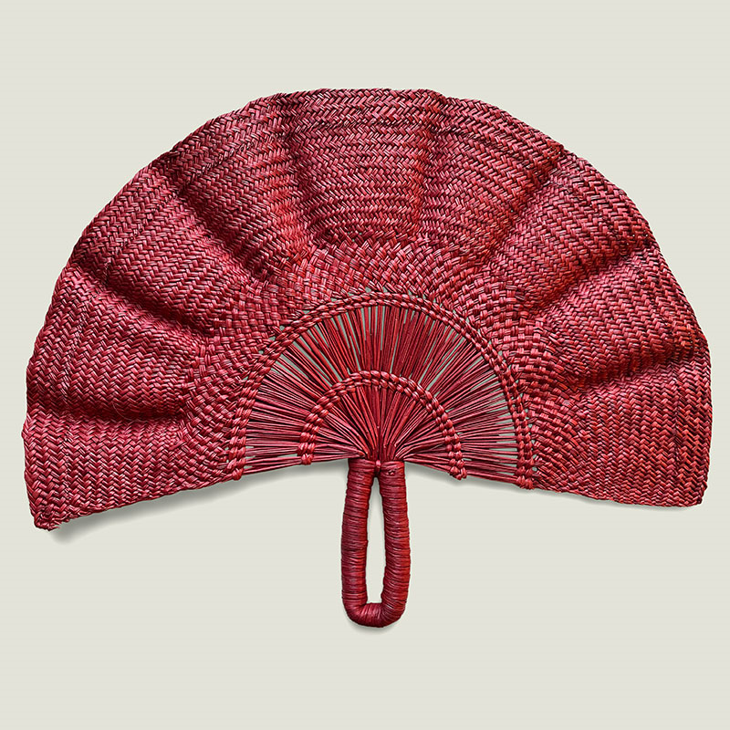 Classic Handwoven Fan, 24cm, Red-0