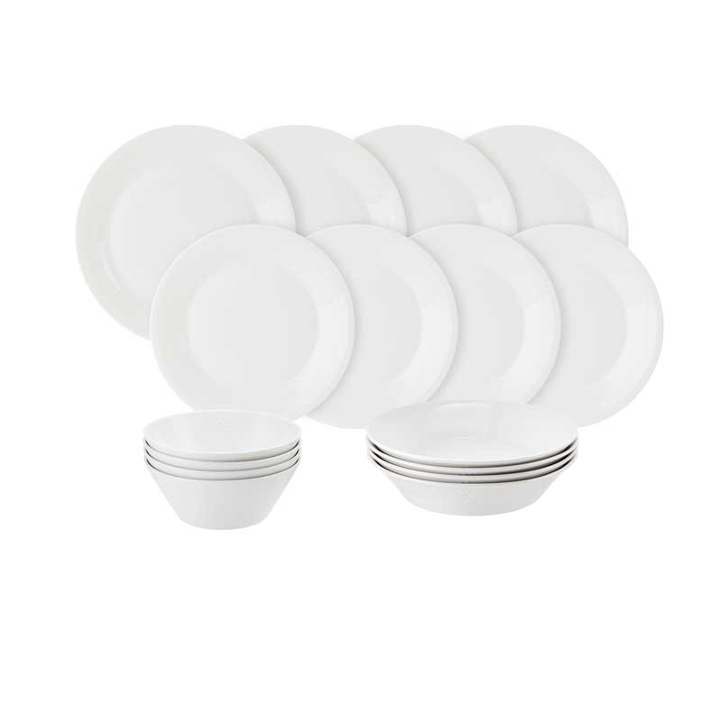 Pure 16 Piece Dinnerware Set, White-0