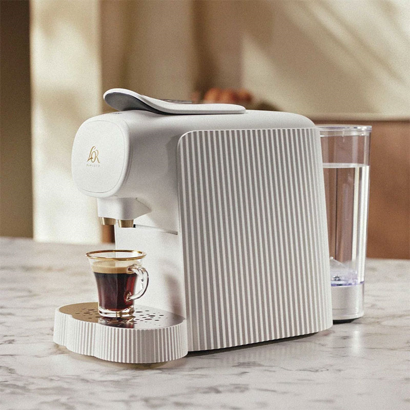 Plisse Capsule coffee machine, White-0