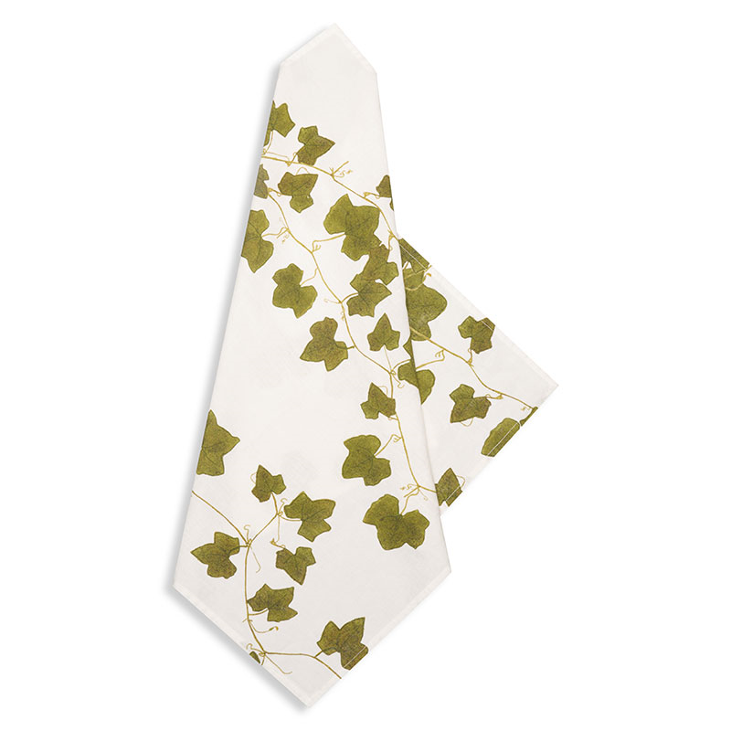 Ivy Herbarium Linen Napkin, 50 x 50cm, Green-2