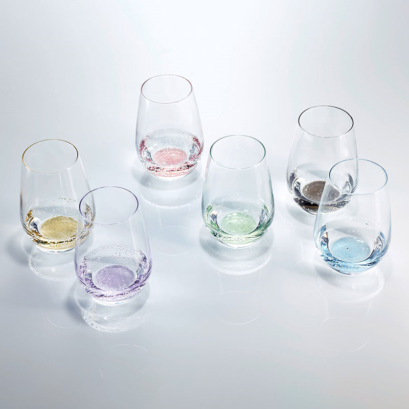 Vina Touch Set of 6 Crystal Tumblers, 385ml, Blue-4