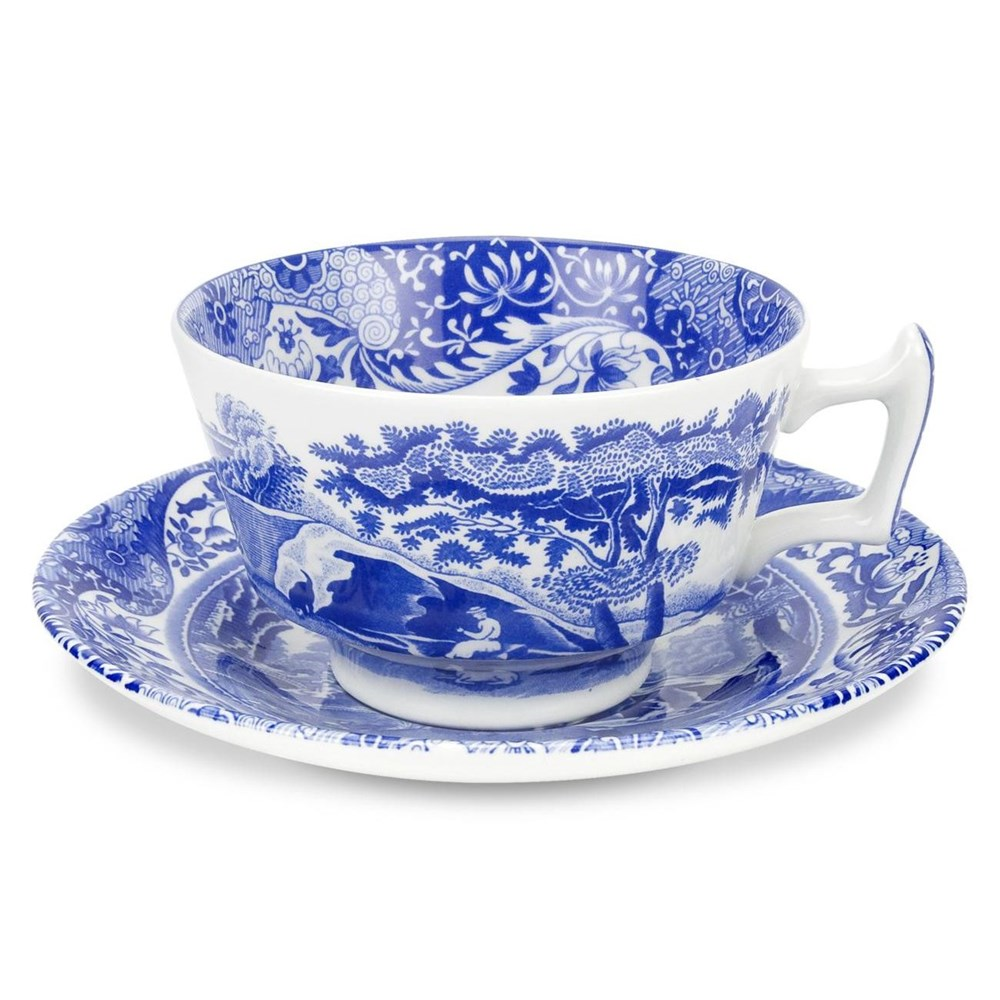 Blue Italian Set of 4 teacups and saucers, 200ml-0