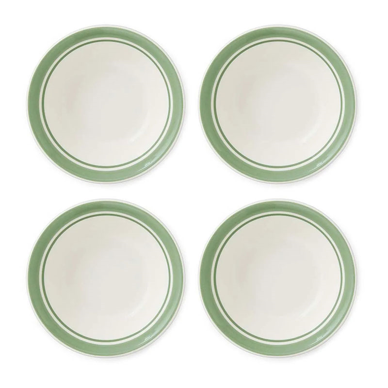 Potter's Stripe Set of 4 Bowls, D13cm, Green-1