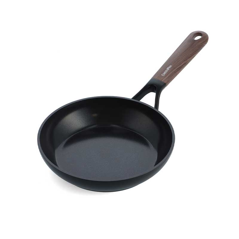 Eco-Smartshape Non Stick Wok with Dark Wood Patterned Handle, 20cm, Black-0