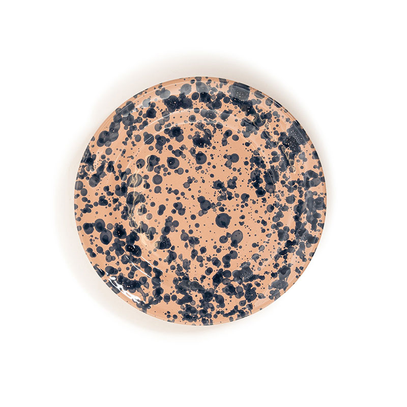 Splatter Dinner Plate, D25cm, Blue and Pink-0