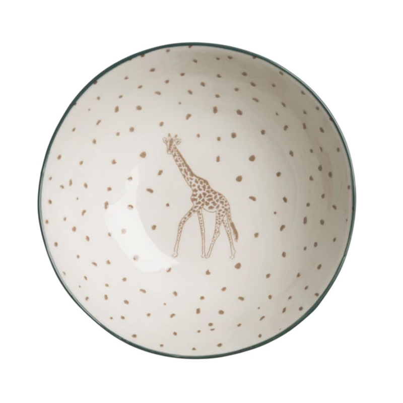 Giraffe Stoneware Nibble Bowl, Cream-1