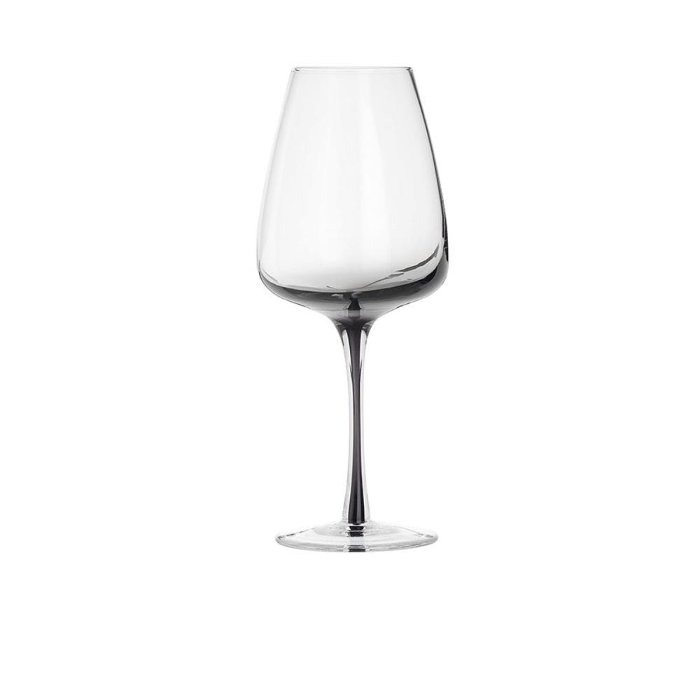 Mouth Blown White Wine Glass, H21cm, Smoke-0