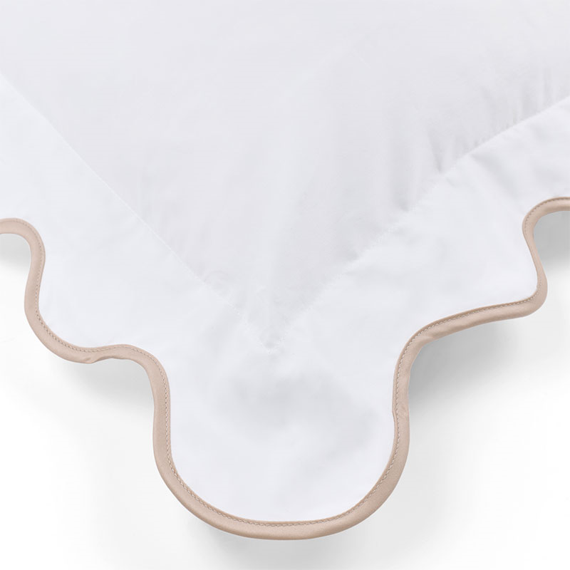 Alexandra Wavy Scalloped Pair of Pillowcases, King, Plaster Pink-2