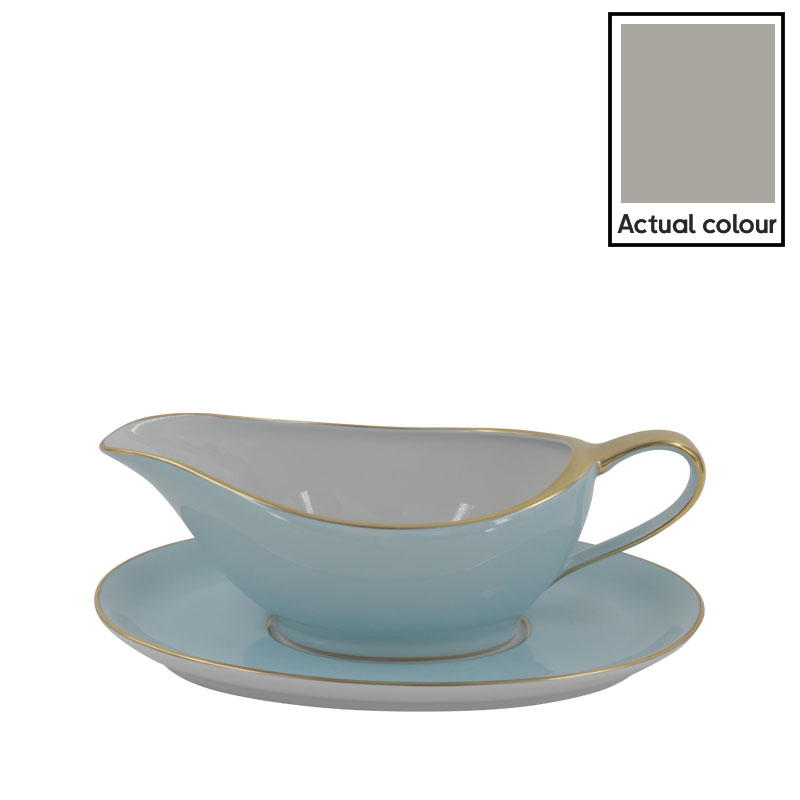 Sous Le Soleil Sauceboat On Tray, 350ml, Matt Gold Classic Pearl Grey-0