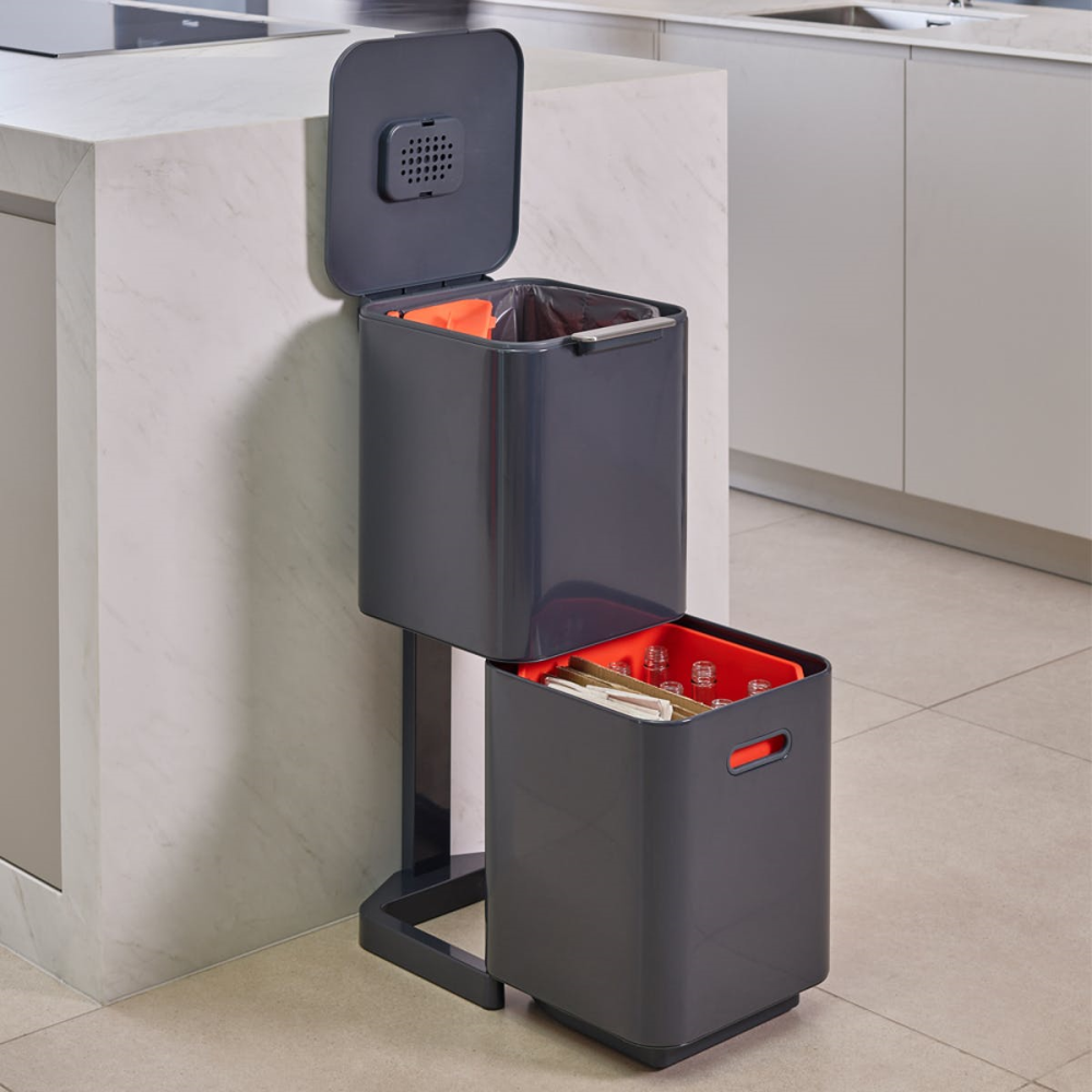 Totem Compact Waste & recycling bins, 40L, Graphite-1