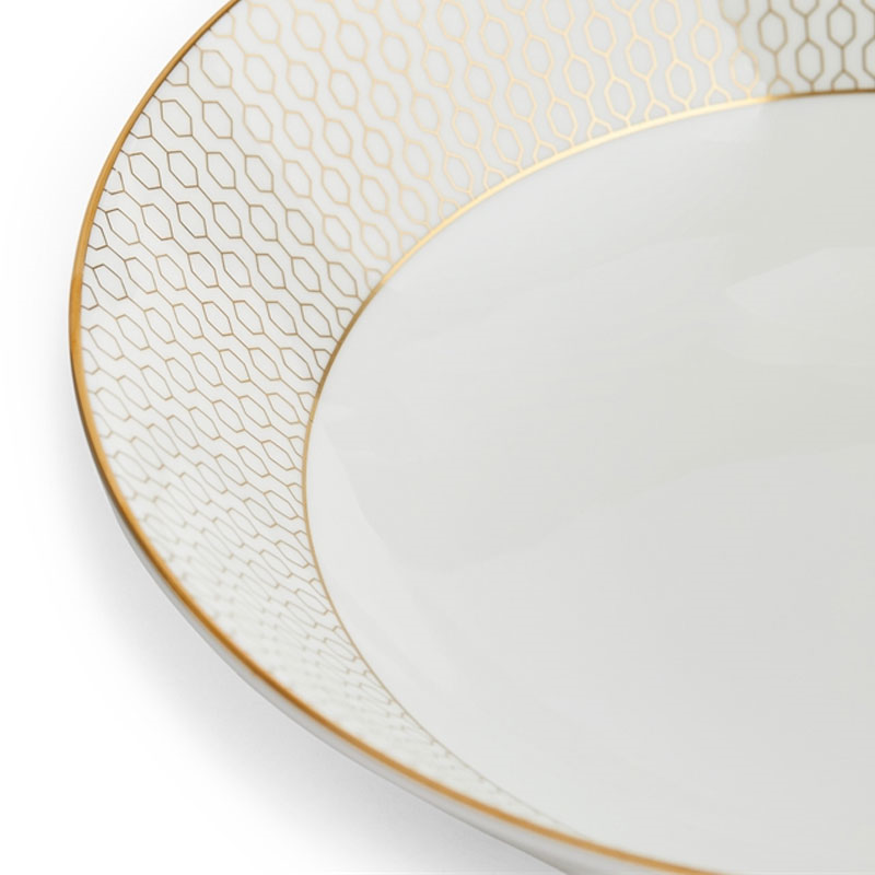 Gio Gold Soup/Cereal bowl, D21cm, Gold/White-2