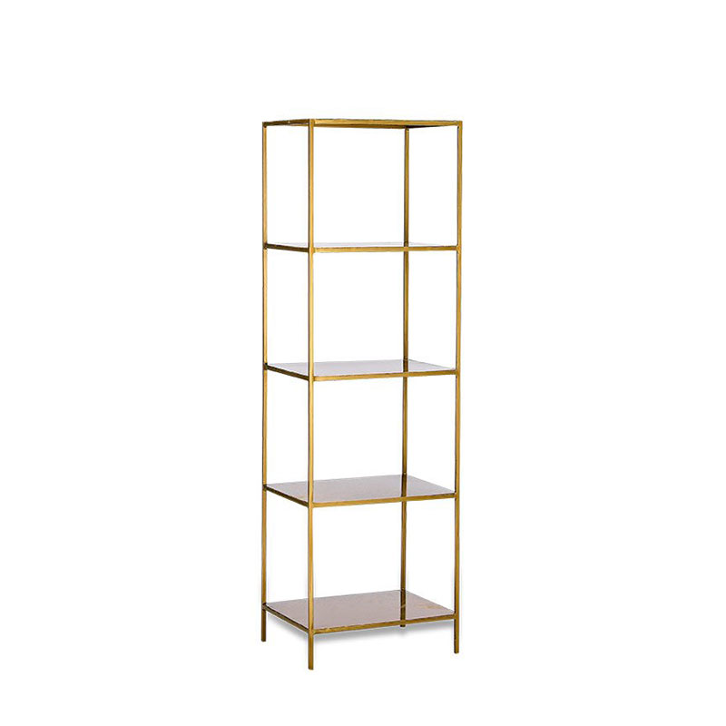 Mahi Shelving Unit, H170cm x W46cm, Antique Brass-4