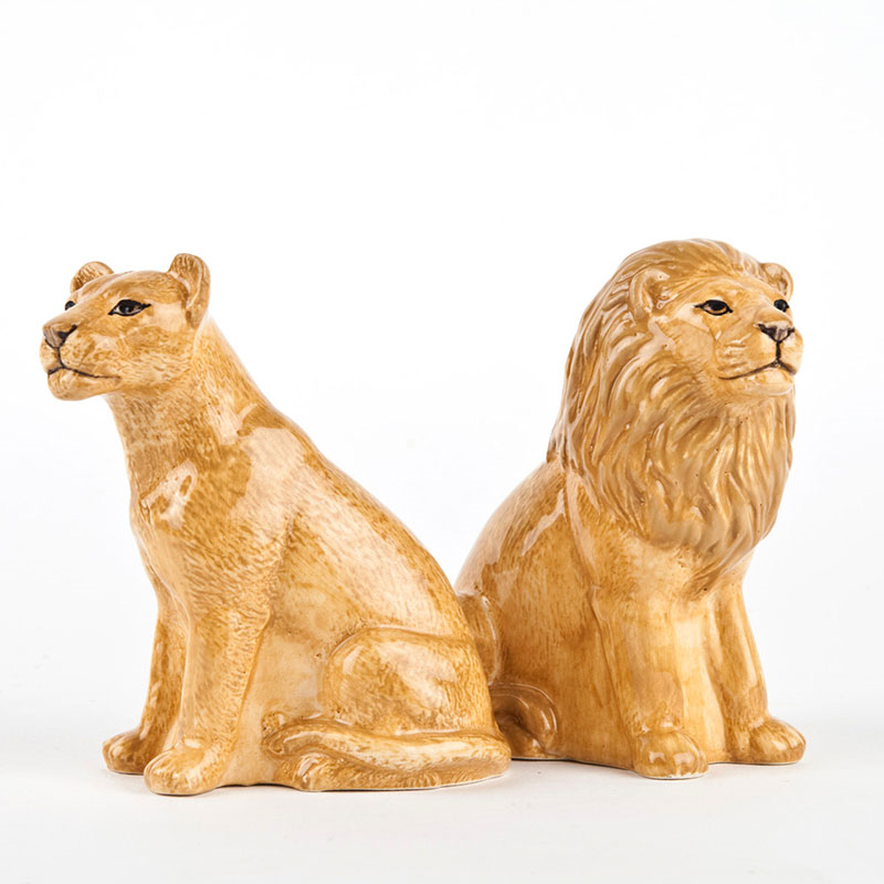 Lion Salt & Pepper Shakers, H9cm, Yellow-0