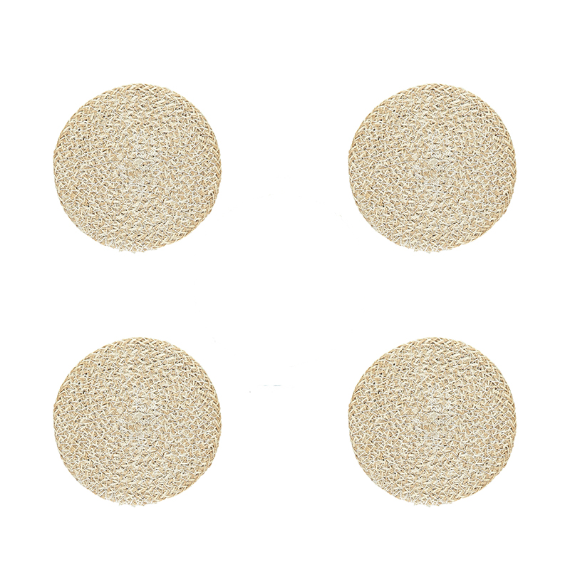 Jute Set of 4 Coasters, D10cm, Pearl White-1