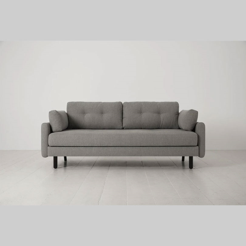 Model 04 3 Seater Linen Sofa Bed, Shadow-3