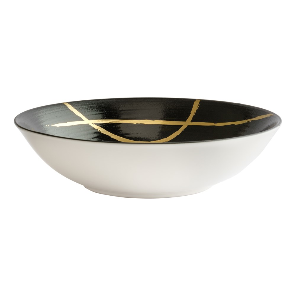 Sketch - Charcoal Coupe bowl, D16.5 x H4cm, Black/Gold-1