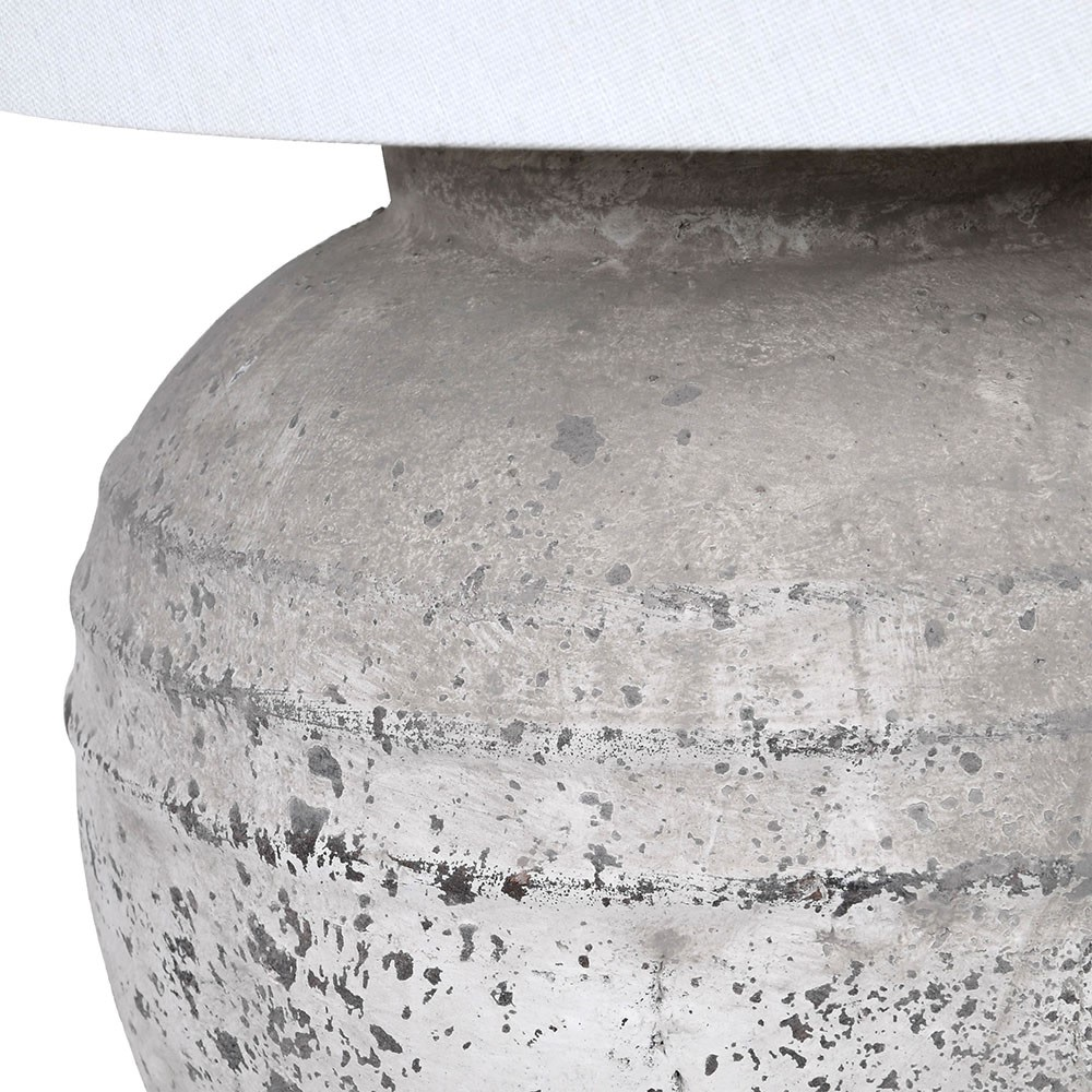 Distressed Table Lamp, H61cm, Grey-1