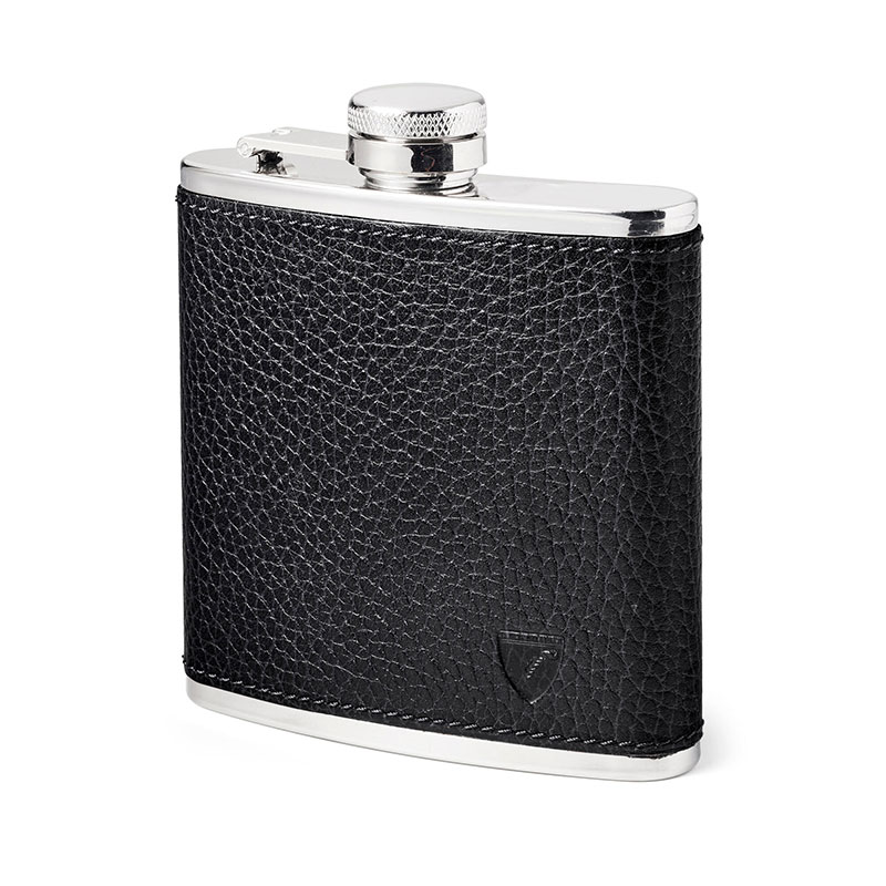 Classic Hip Flask, H11.5 x W9.5cm, Black Pebble-1