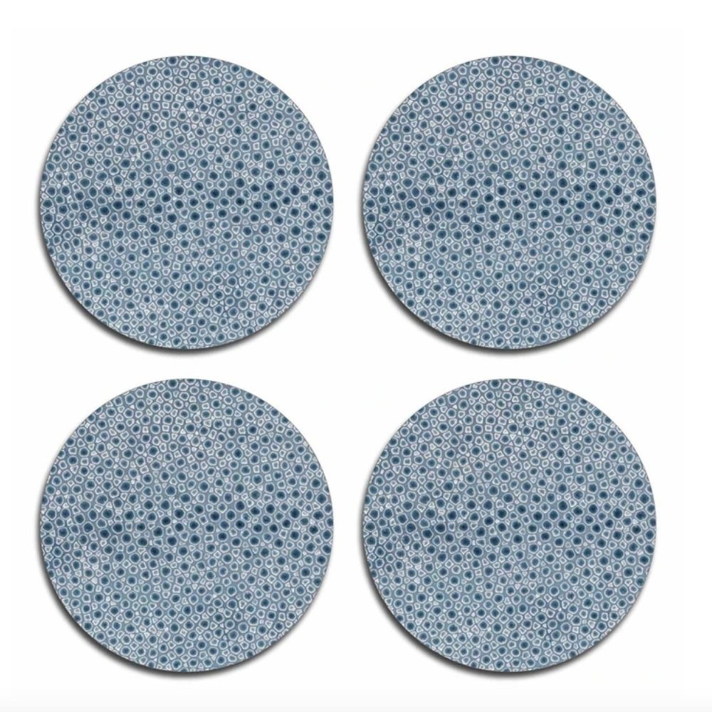 Coasters, Shagreen, Blue, Set of 4-2