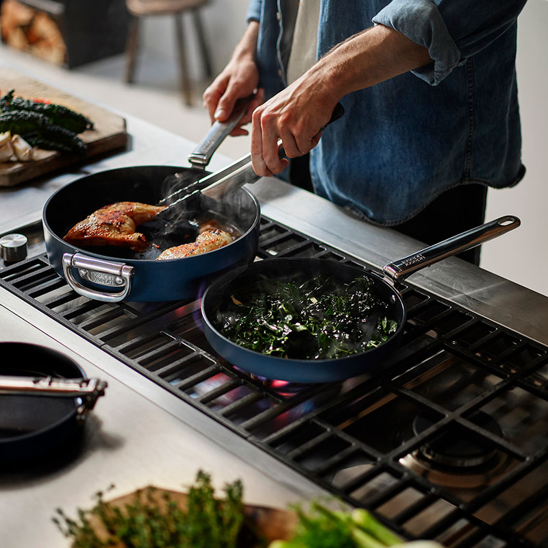 Space Folding Frying Pan, 30cm, Midnight Blue-3