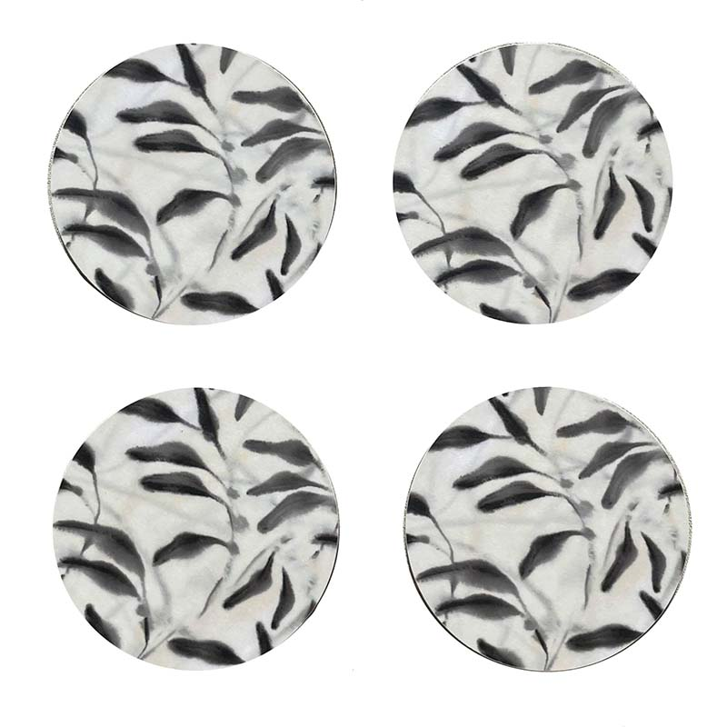 Amongst Set of 4 Coasters, D10cm, Beige Grey-2