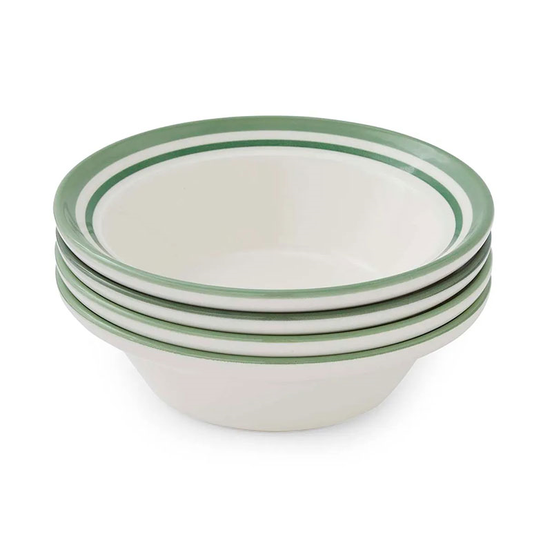 Potter's Stripe Set of 4 Oatmeal Bowls, D16.5cm, Green-3