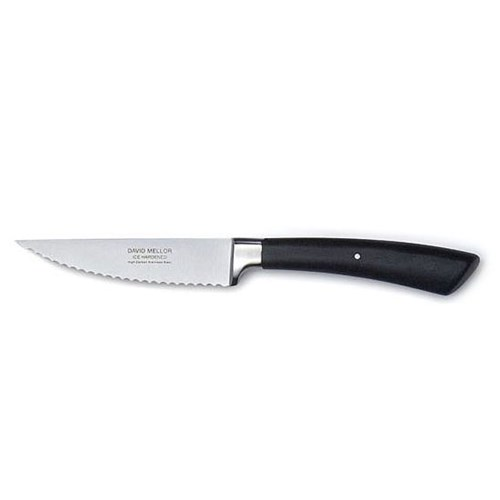 Serrated vegetable knife, 12cm, Stainless Steel Black Handle-0