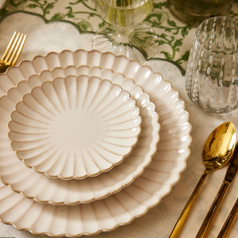 Scallop Shell Set of Charger Plates, D30cm, Oat-1