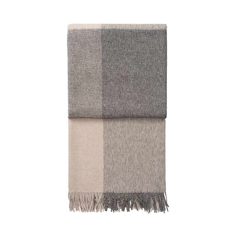 Blocks Throw, H190cm x W130cm, Camel/Grey-1