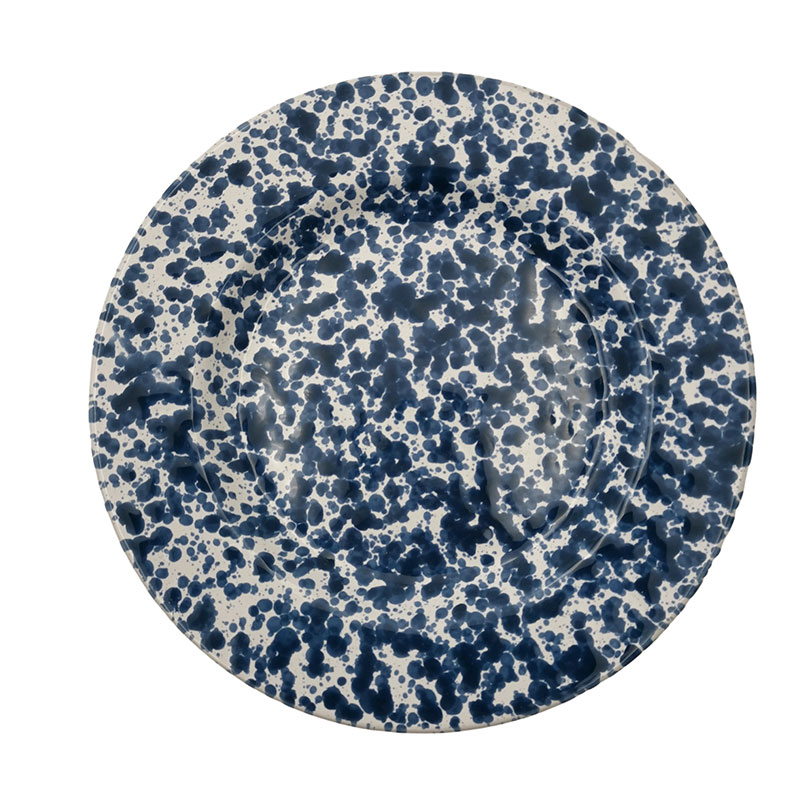 Splatter Side Plate, D19cm, Blue-0