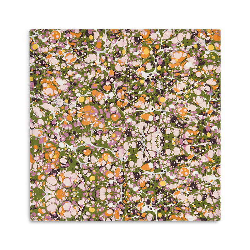 S&B Marble Napkin, 50cm x 50cm, Green, Rose Pink & Orange-0