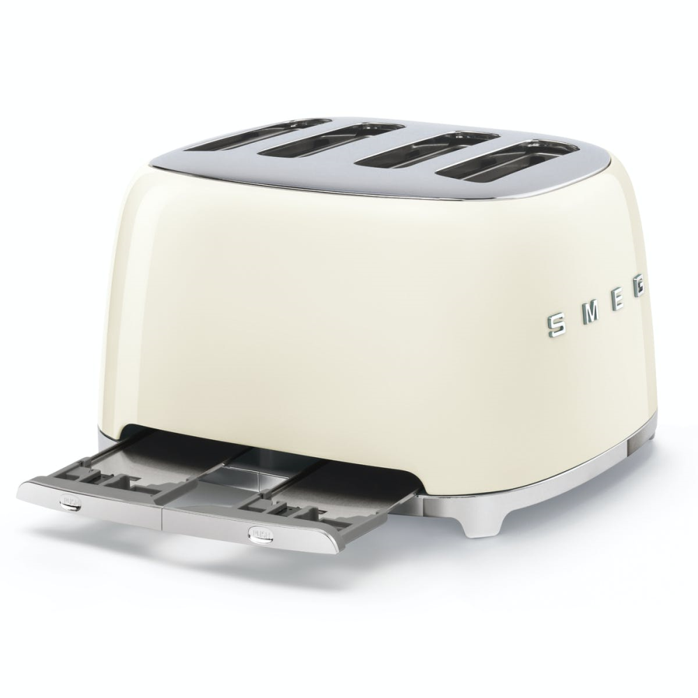 50's Retro 4 slice toaster - 4 slot, Cream-2