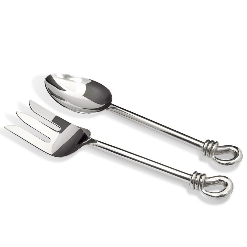 Polished Knot Salad servers, 24.5cm, stainless steel-0