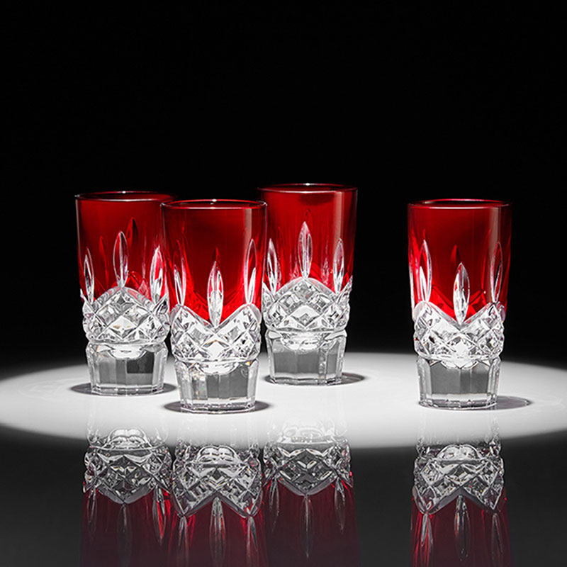 Lismore Set of 4 Shot Glasses, 55ml, Red-1