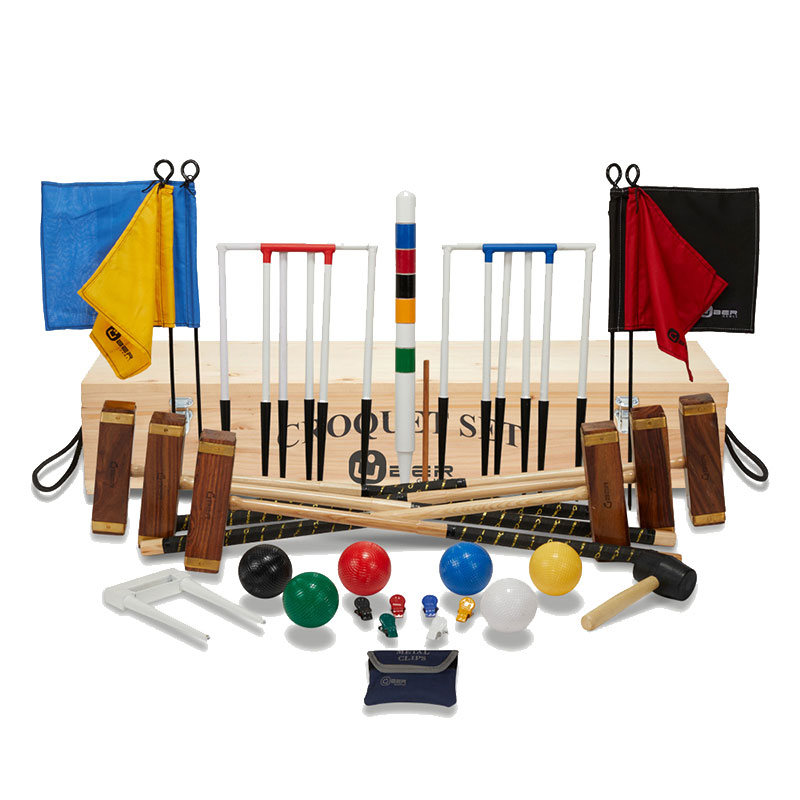 Championship 6 Player Croquet Set with Wooden Box-0