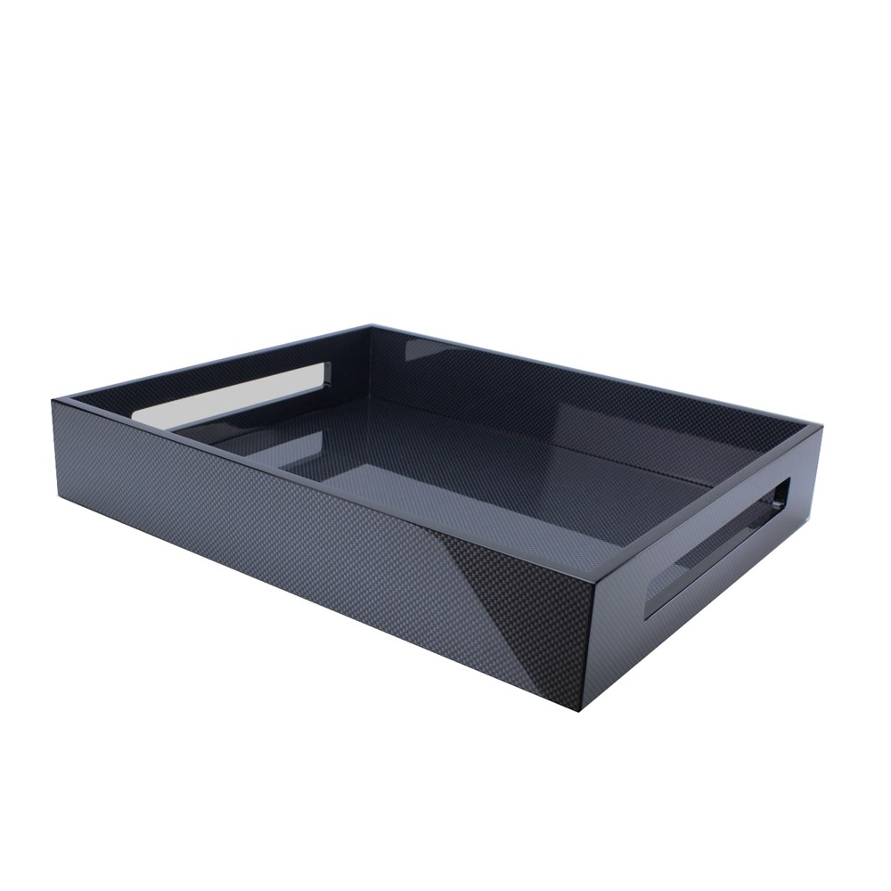 Lacquered Tray 40 x 35cm, Carbon-0