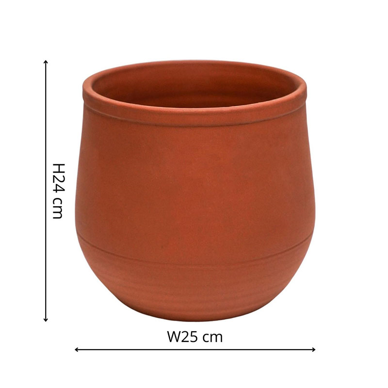 Handthrown Planter, D25cm, Burnt Umber-3