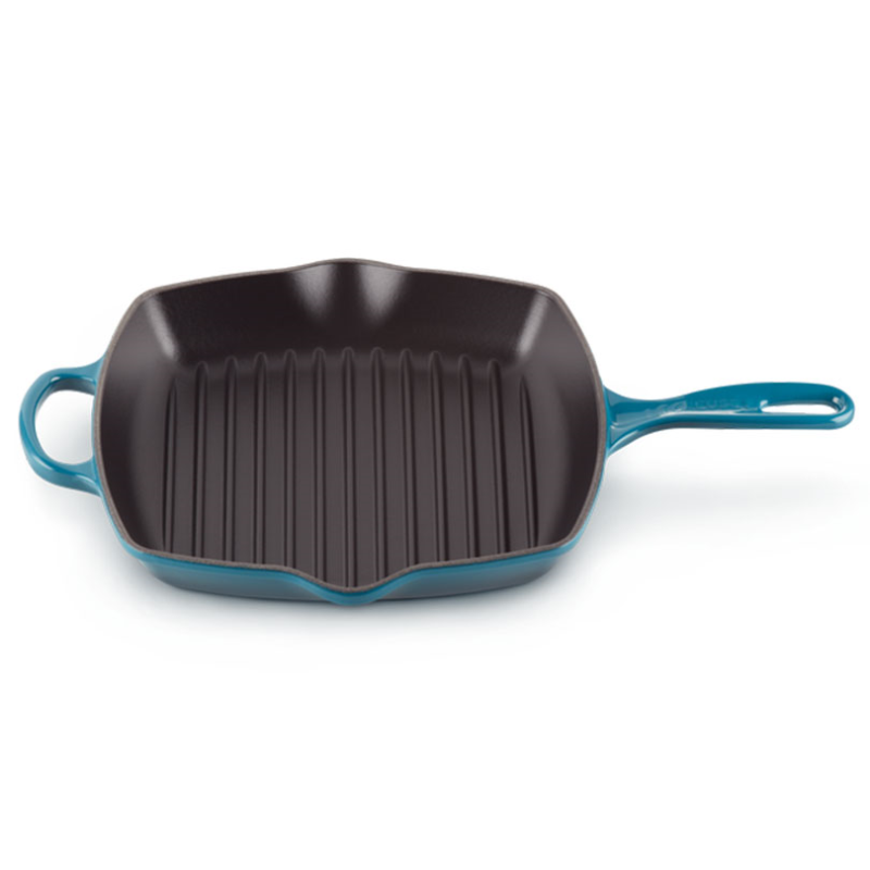 Signature Cast Iron Square grillit, Dia26cm, Deep Teal-0