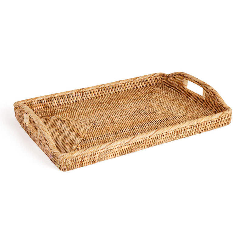 Rattan Serving Trays, Large, Natural-1