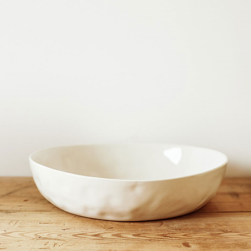 Handcrafted Serving Bowl, D29cm, Milk-0