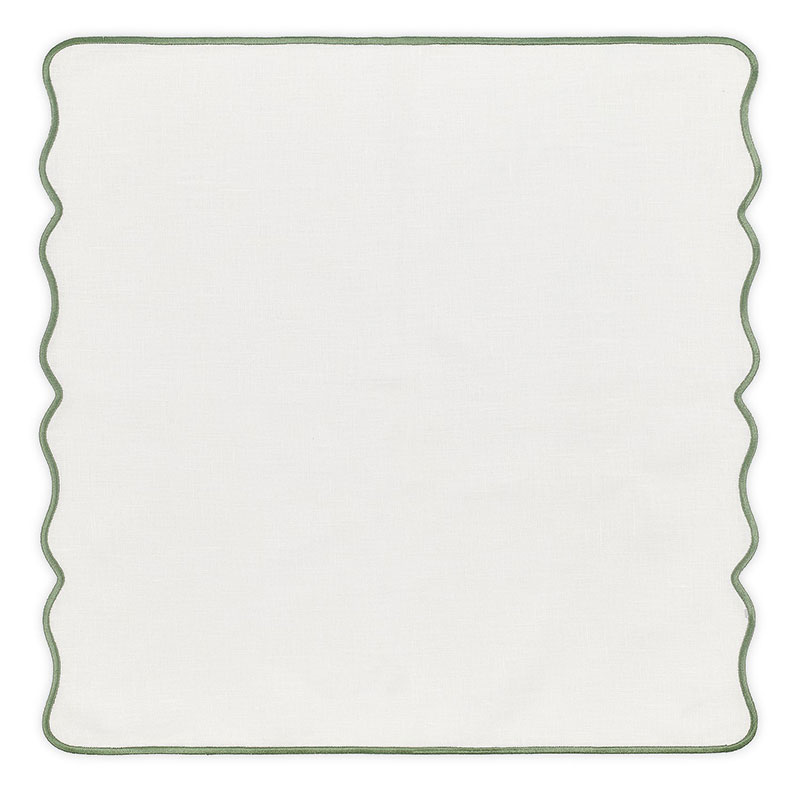 Scalloped Linen Dinner Napkin, Artichoke, 50cm, Artichoke-1