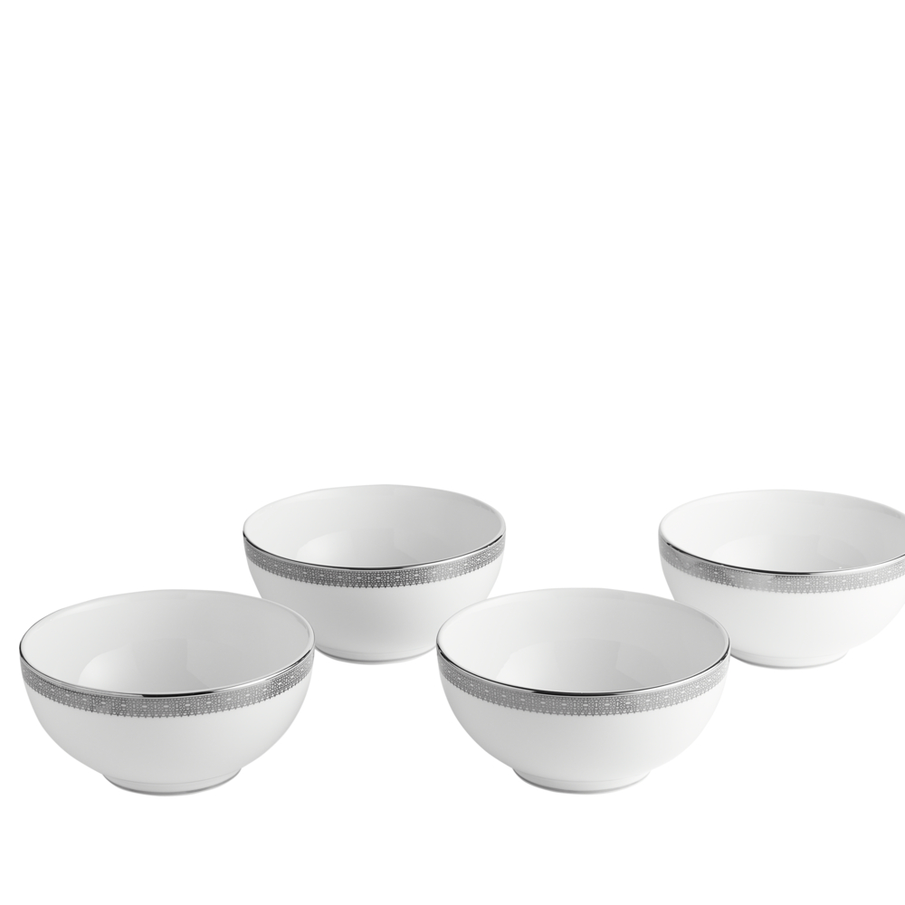 Lace 12 Piece Dinnerware Set, Platinum-1