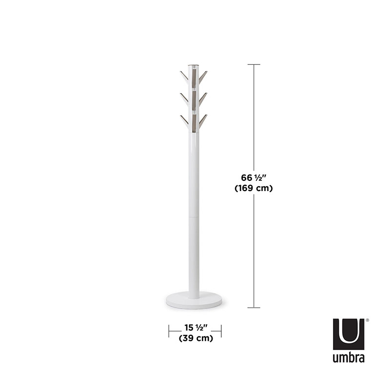 Flapper Coat Rack, H168cm, White-7