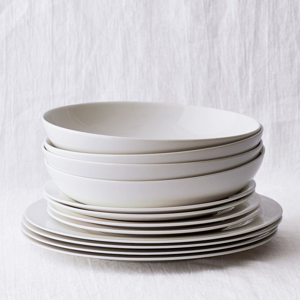 Symons Dinner set with 12 pieces, White Bone China-0