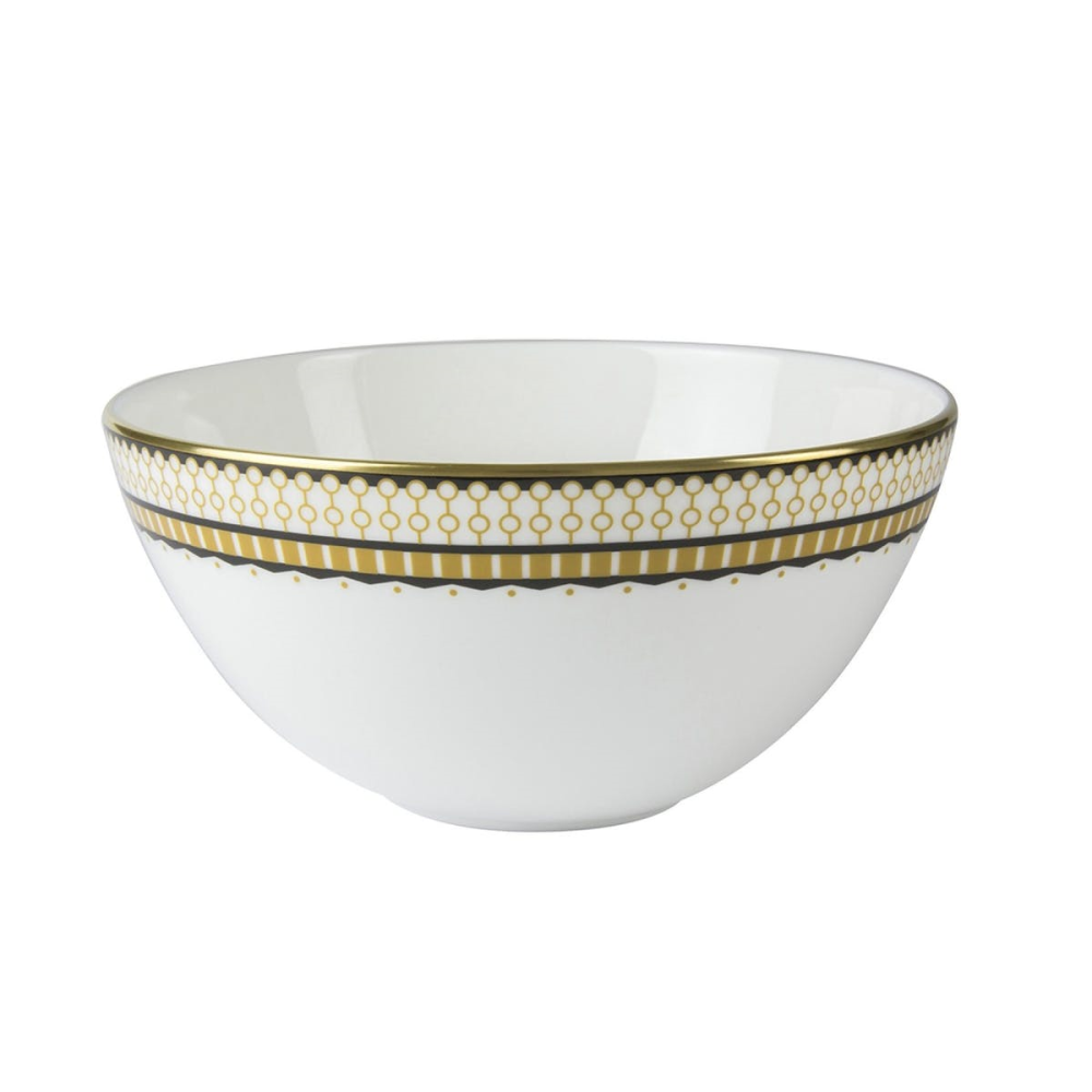 Oscillate - Ochre Deep coupe bowl, D14.5 x H7cm, Black/White-0