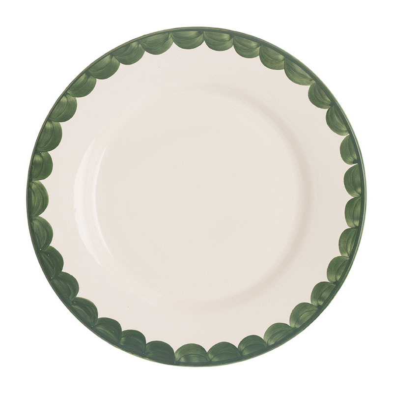 Scallop Dinner Plate Set of 2, D28cm, Green-1