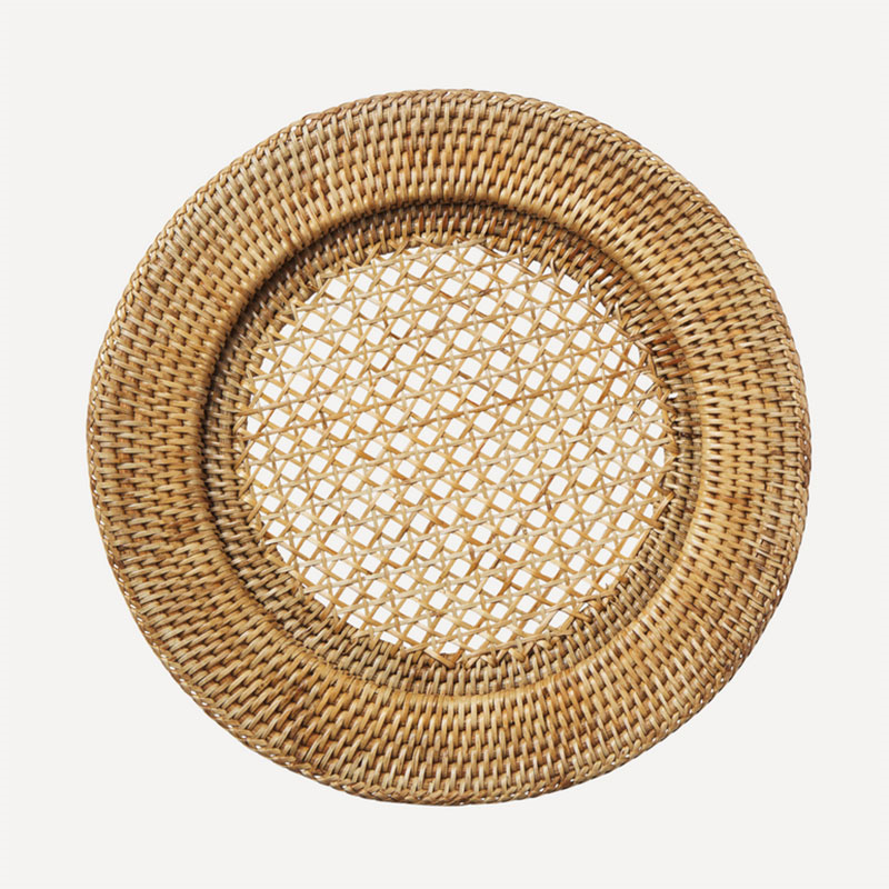 Rattan Charger Plate, D32cm, Natural-1