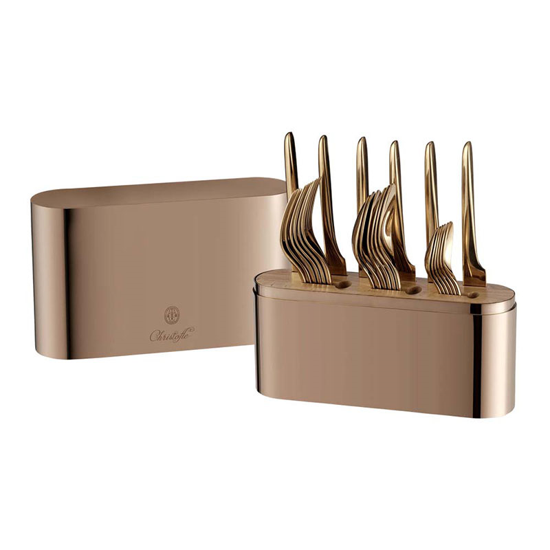 Concorde 24-Piece Cutlery Set with Case, Copper-0